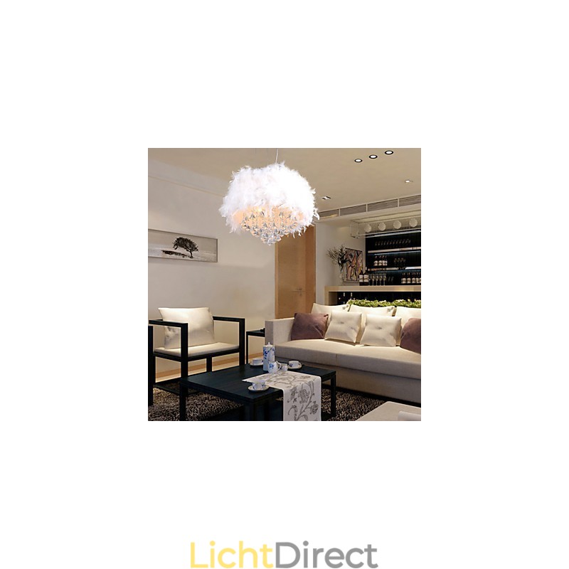 Moderne eigentijdse Drum Crystal Mini-stijl gegalvaniseerde hanglamp