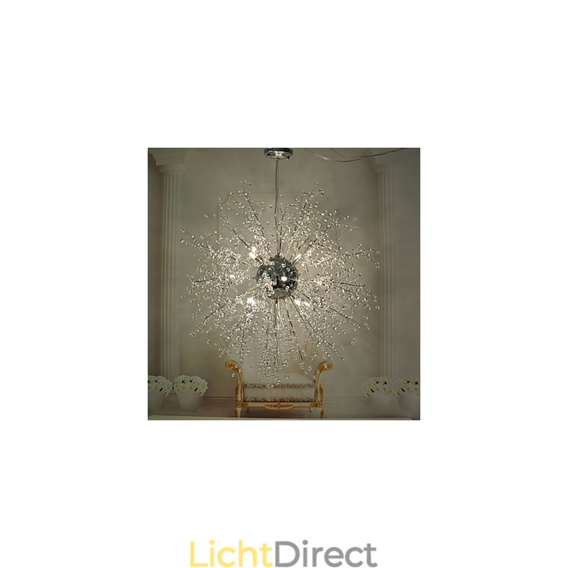 Globe Crystal Chrome Metalen Kroonluchter Hanglamp