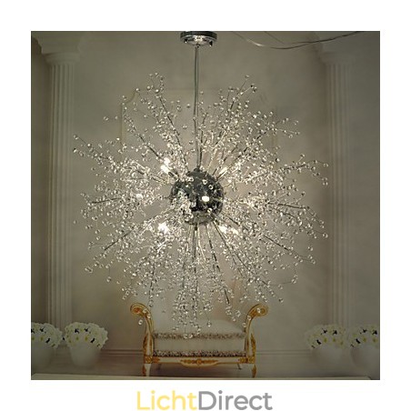 Globe Crystal Chrome Metalen Kroonluchter Hanglamp Globe Crystal Chrome Metalen Kroonluchter Hanglamp