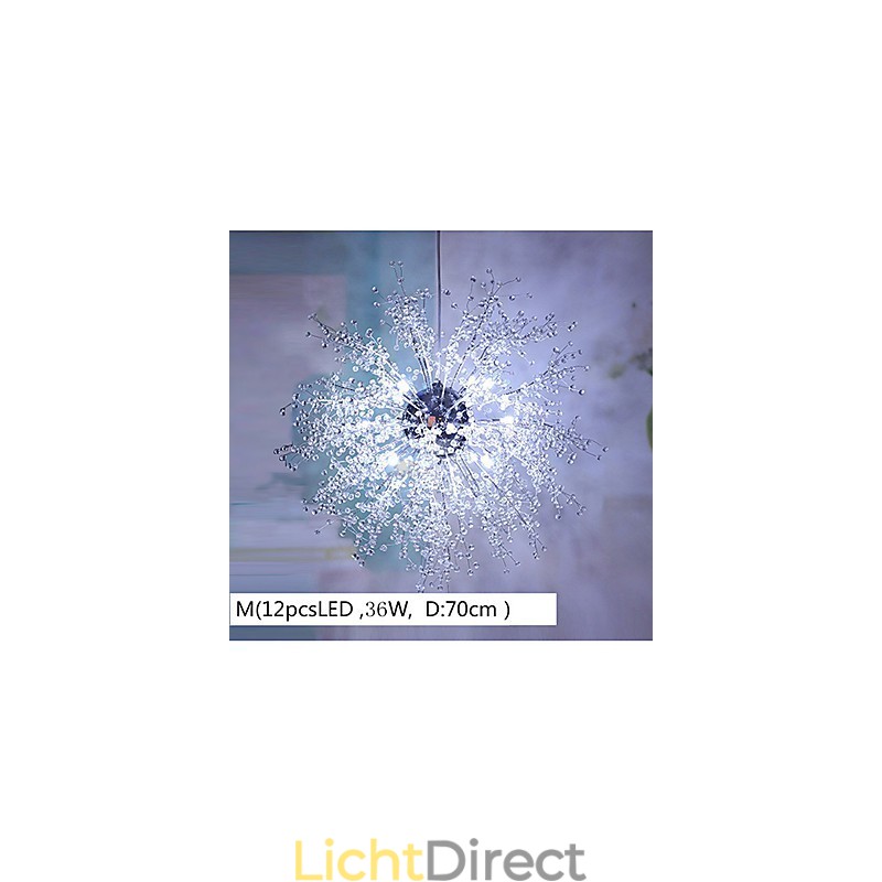 Globe Crystal Chrome Metalen Kroonluchter Hanglamp