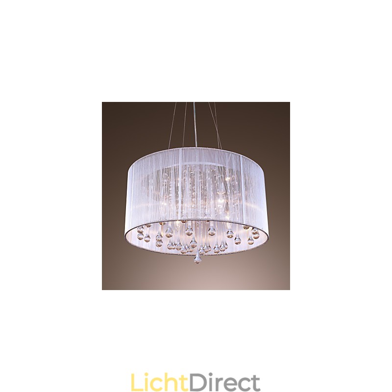 Moderne eigentijdse drum kristal gegalvaniseerde metalen hanglamp