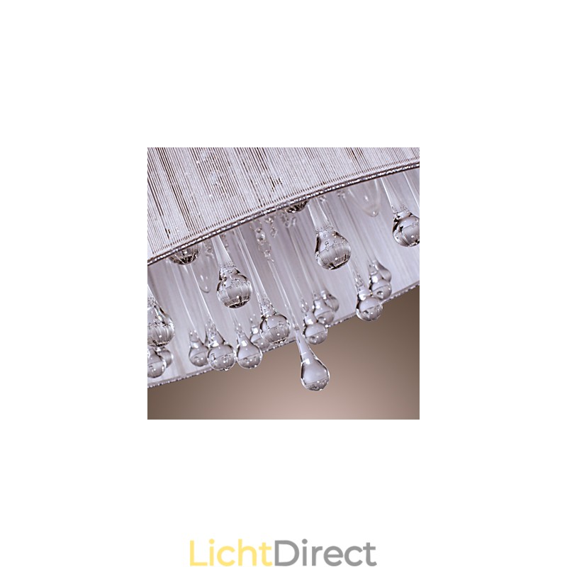 Moderne eigentijdse drum kristal gegalvaniseerde metalen hanglamp