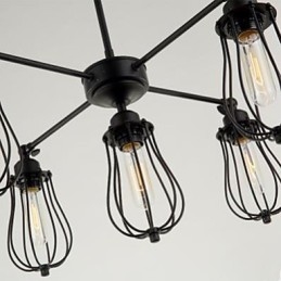 Amerikaanse industriële restauratie van oude manieren smeedijzeren grapefruit 5-kops hanglamp