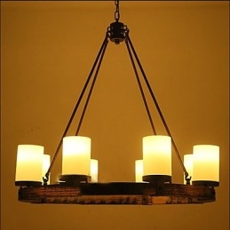 Vintage oude houten kroonluchter