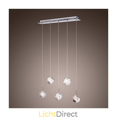 Moderne eigentijdse eiland kristal chromen hanglamp