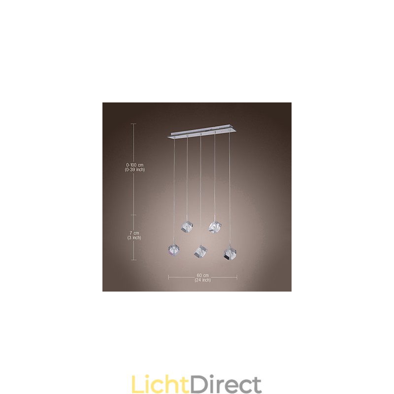 Moderne eigentijdse eiland kristal chromen hanglamp