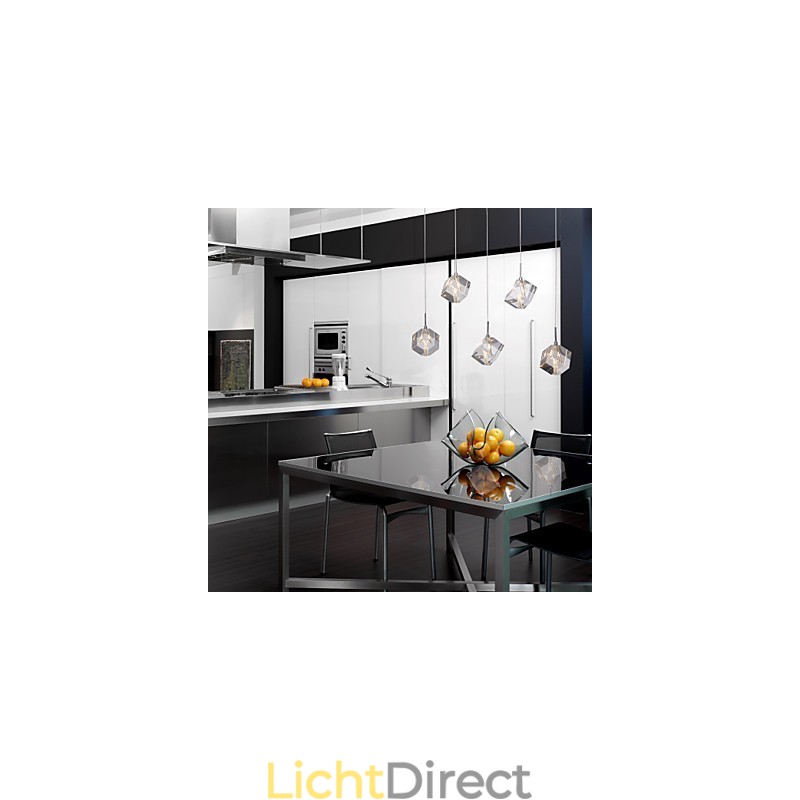 Moderne eigentijdse eiland kristal chromen hanglamp