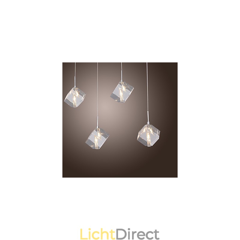 Moderne eigentijdse eiland kristal chromen hanglamp