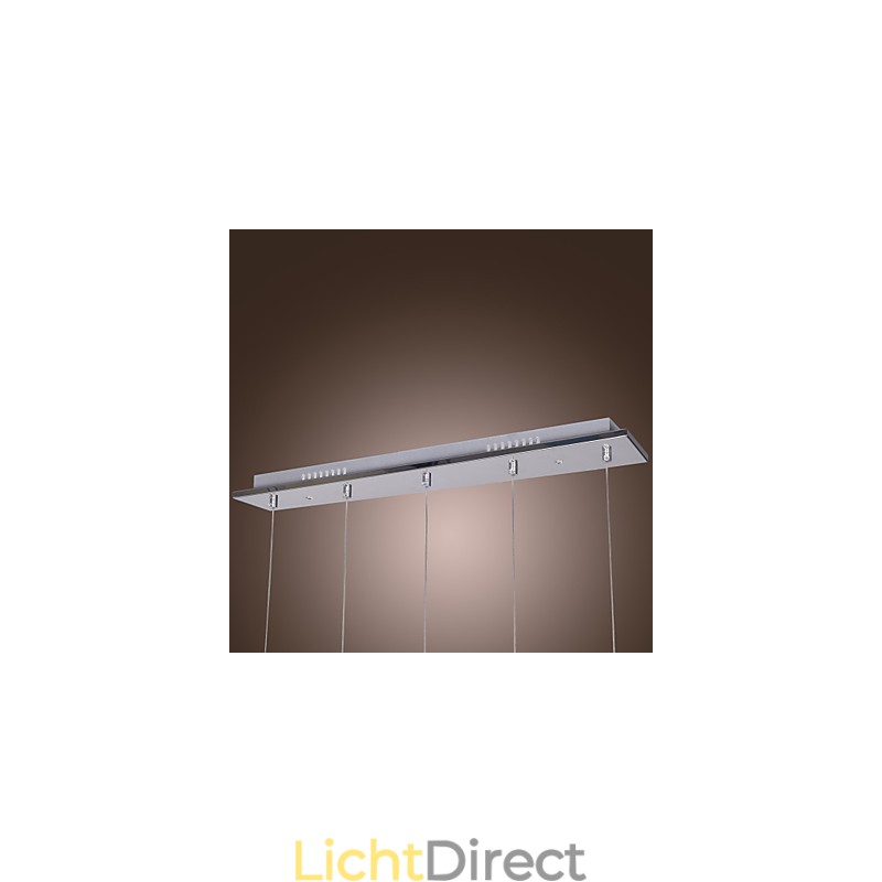 Moderne eigentijdse eiland kristal chromen hanglamp