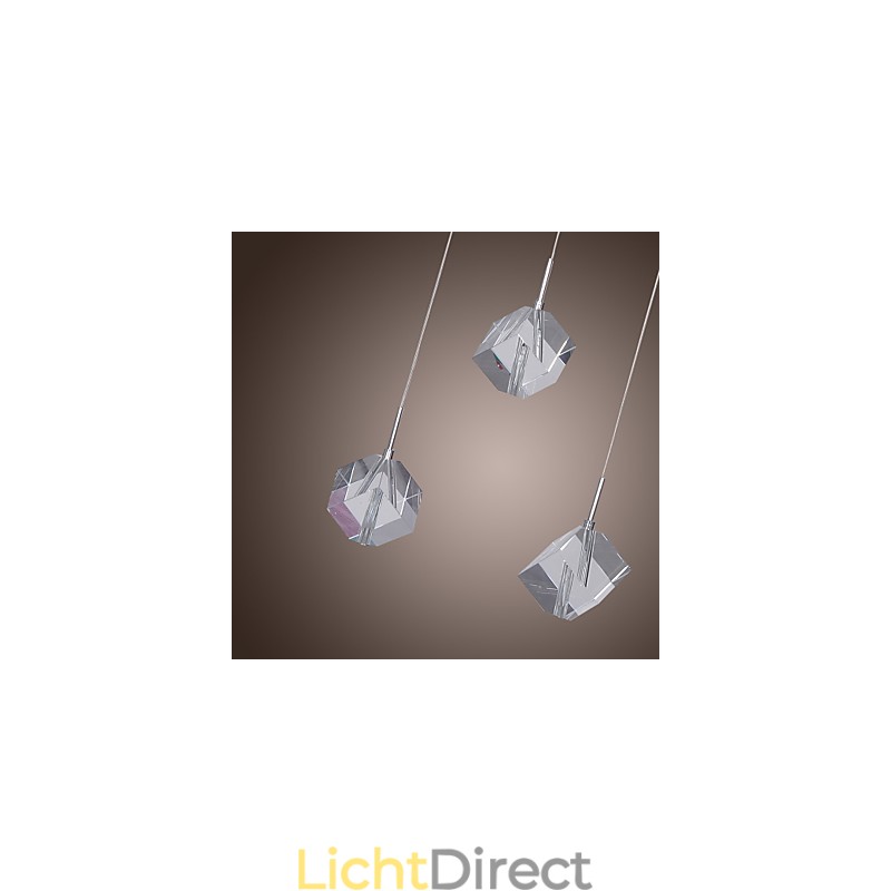 Moderne eigentijdse eiland kristal chromen hanglamp