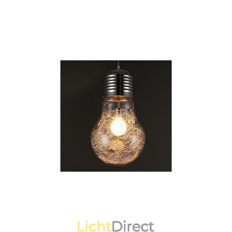 Eenvoudige ideeën met een grote gloeilamp glazen kroonluchter hanglamp
