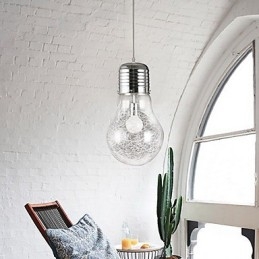 Eenvoudige ideeën met een grote gloeilamp glazen kroonluchter hanglamp