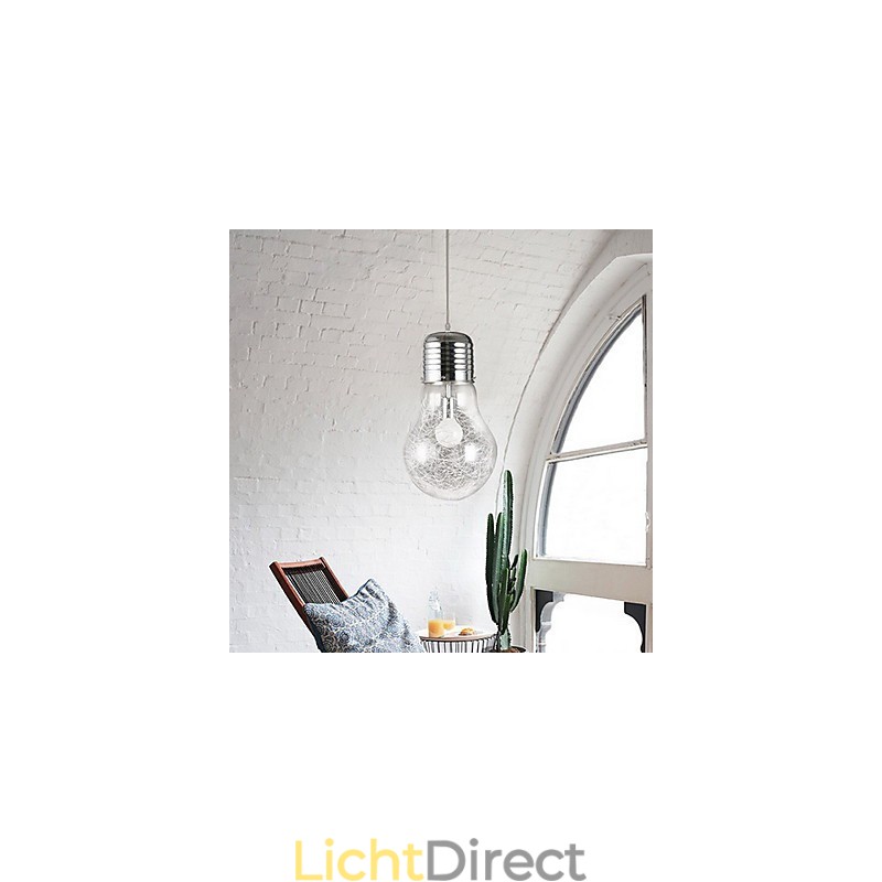 Eenvoudige ideeën met een grote gloeilamp glazen kroonluchter hanglamp