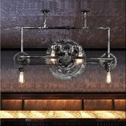 Ijzeren pijp kroonluchter industriële winduitrusting hanglamp