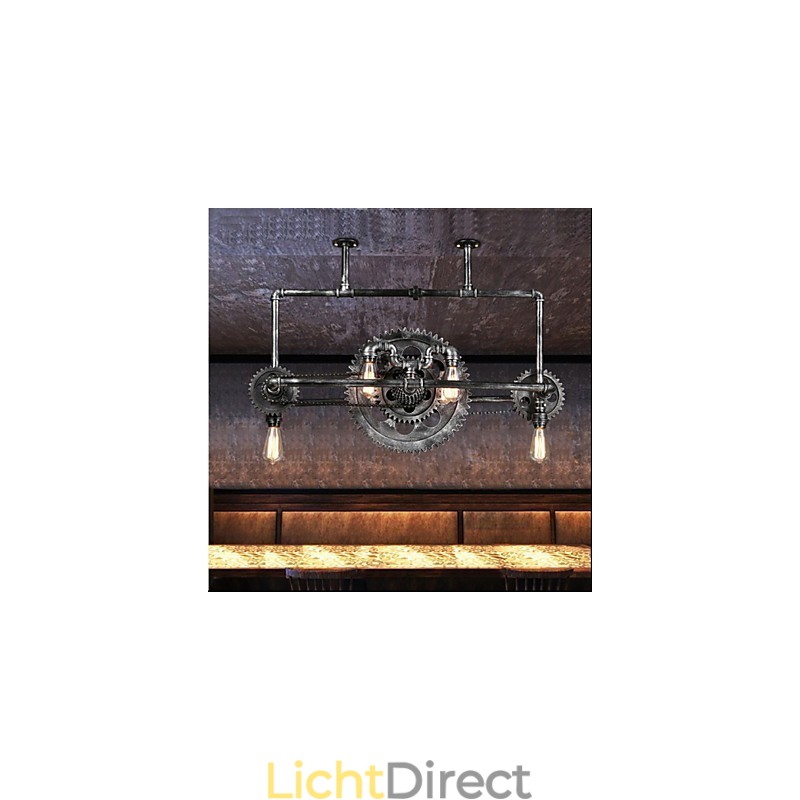 Ijzeren pijp kroonluchter industriële winduitrusting hanglamp