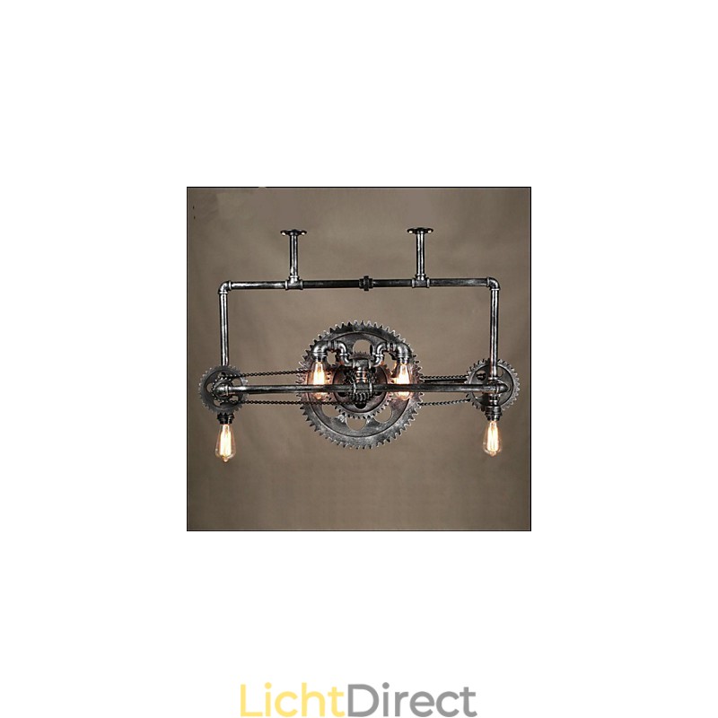 Ijzeren pijp kroonluchter industriële winduitrusting hanglamp