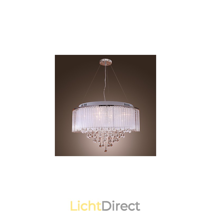 Moderne eigentijdse drum kristal gegalvaniseerde hanglamp