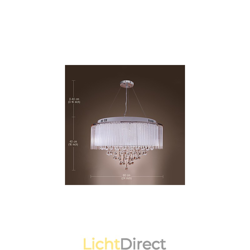 Moderne eigentijdse drum kristal gegalvaniseerde hanglamp