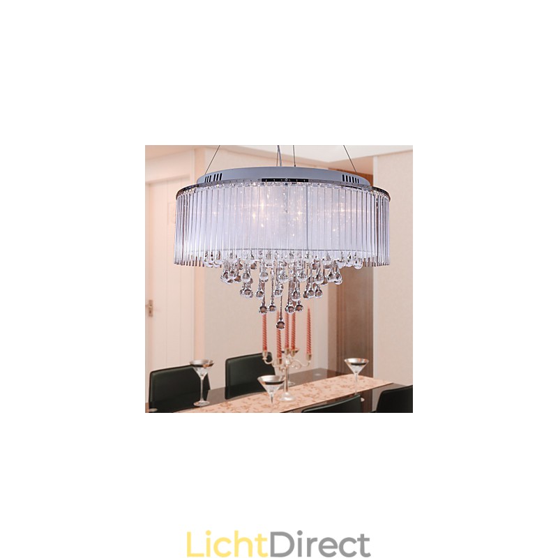 Moderne eigentijdse drum kristal gegalvaniseerde hanglamp