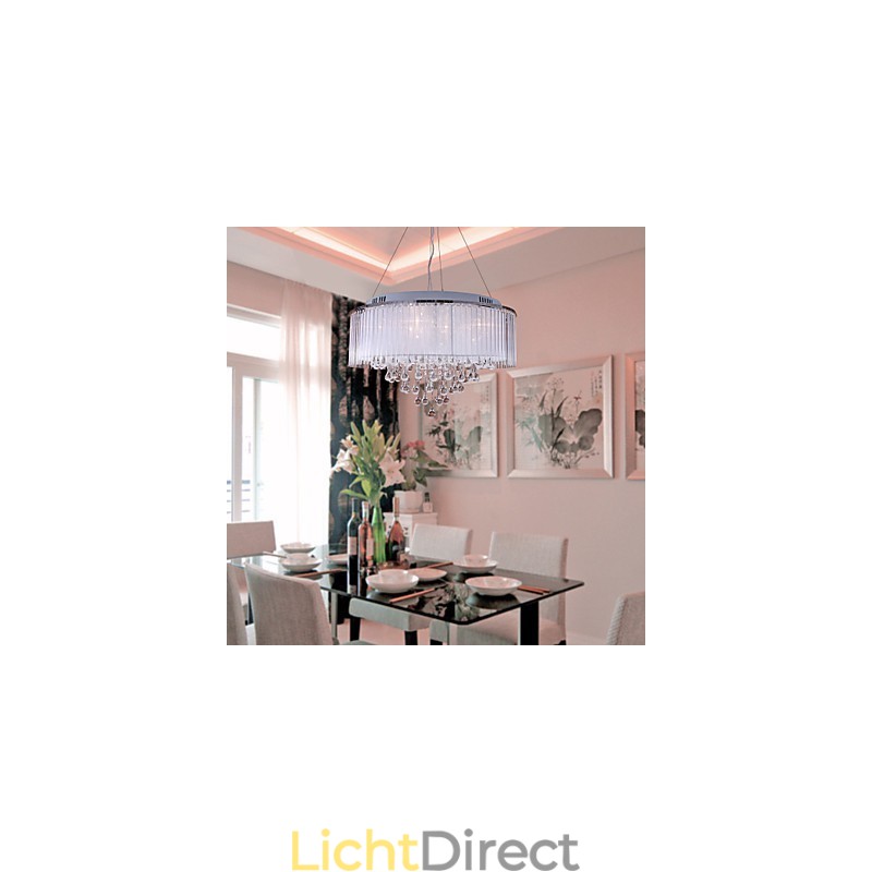 Moderne eigentijdse drum kristal gegalvaniseerde hanglamp