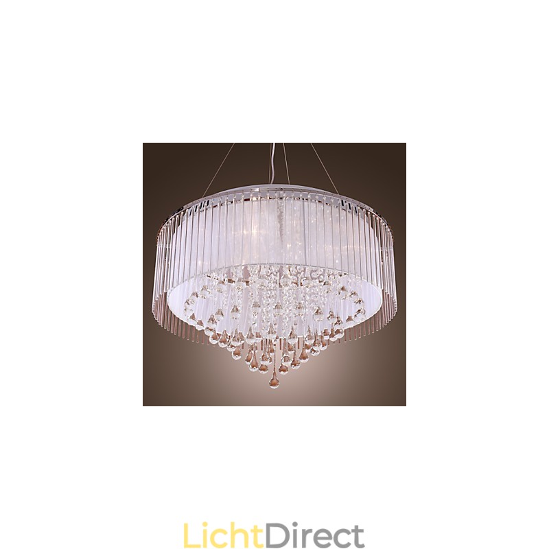 Moderne eigentijdse drum kristal gegalvaniseerde hanglamp