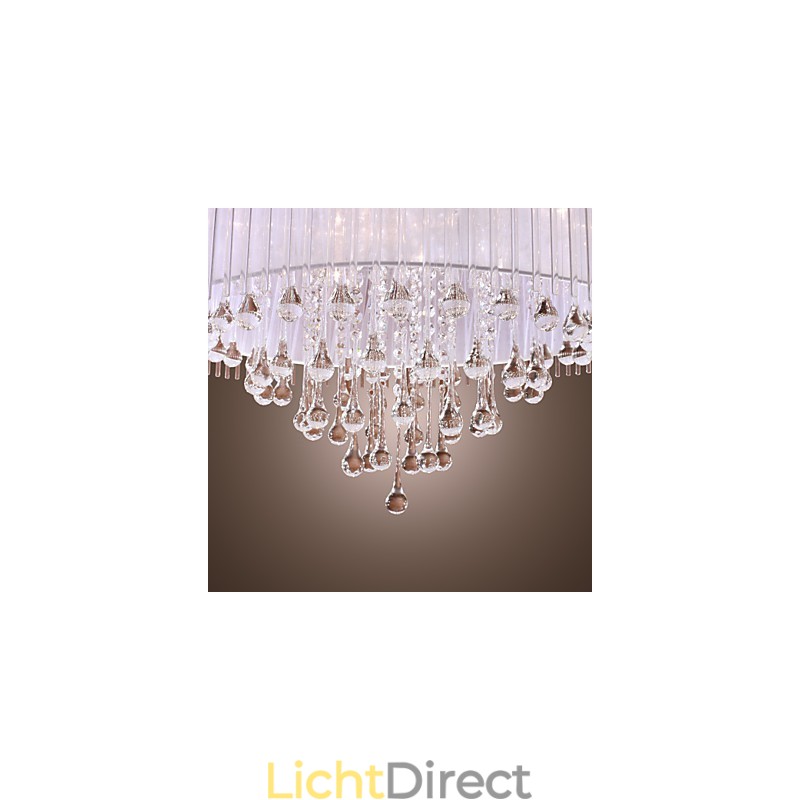 Moderne eigentijdse drum kristal gegalvaniseerde hanglamp
