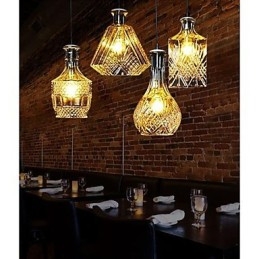 Kristallen glazen lamp 4 lampenkap minimalistische flesverlichting