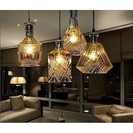 Kristallen glazen lamp 4 lampenkap minimalistische flesverlichting