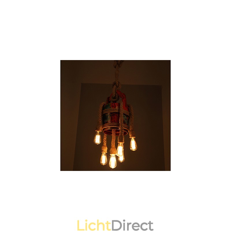 Amerikaanse Country Hemp Pavilion Kroonluchter Kroonluchter Retro Patroon Van Gepatenteerde Producten