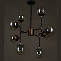 Kunstglas Bol Ronde Bonenstaak Kroonluchter