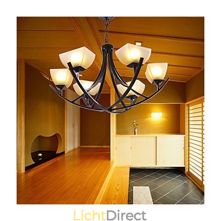 Antiek geïnspireerde hanglamp met 6 lampen Antiek geïnspireerde hanglamp met 6 lampen