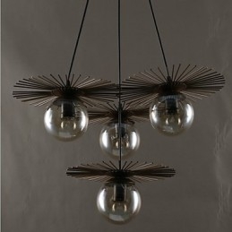 Kunstglas Bol Ronde Bonenstaak Kroonluchter