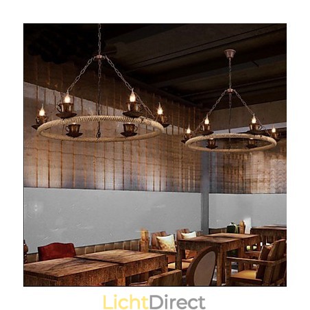 Keramische Industrie Wind Rope Kroonluchter RetroLron Kroonluchter Eenvoudig Keramische Industrie Wind Rope Kroonluchter RetroLron Kroonluchter Eenvoudig