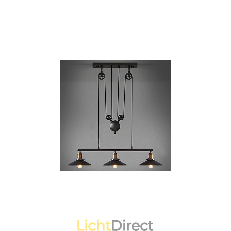 Hanglampen Vintage 3 lampen ST64 lampen inbegrepen Up en Down systeem