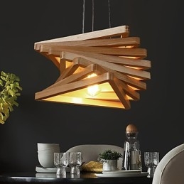 1Traditionele klassieke landelijke mini-stijl schilderij houten bamboe hanglamp