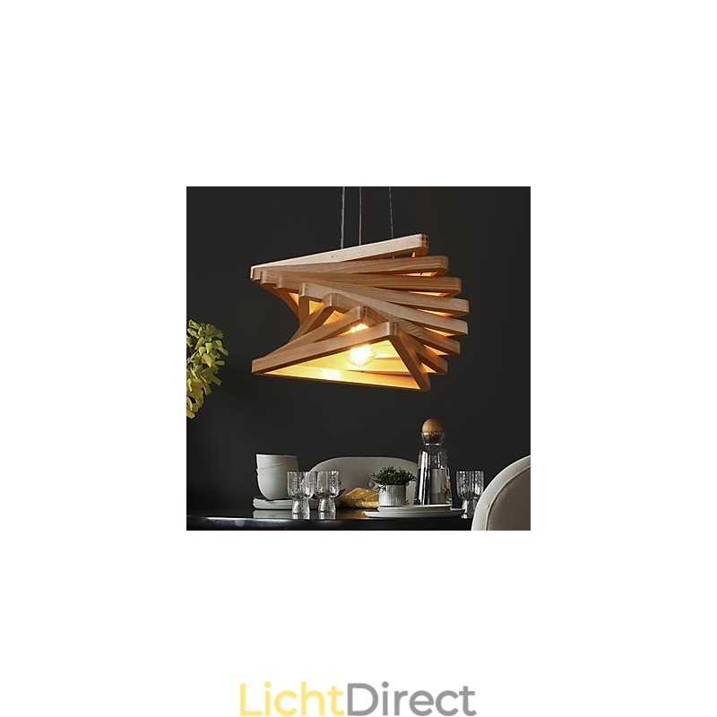 1Traditionele klassieke landelijke mini-stijl schilderij houten bamboe hanglamp