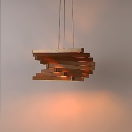 1Traditionele klassieke landelijke mini-stijl schilderij houten bamboe hanglamp