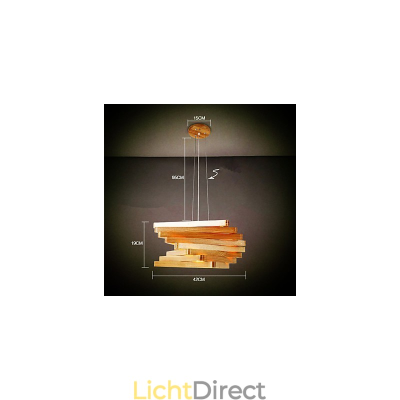 1Traditionele klassieke landelijke mini-stijl schilderij houten bamboe hanglamp