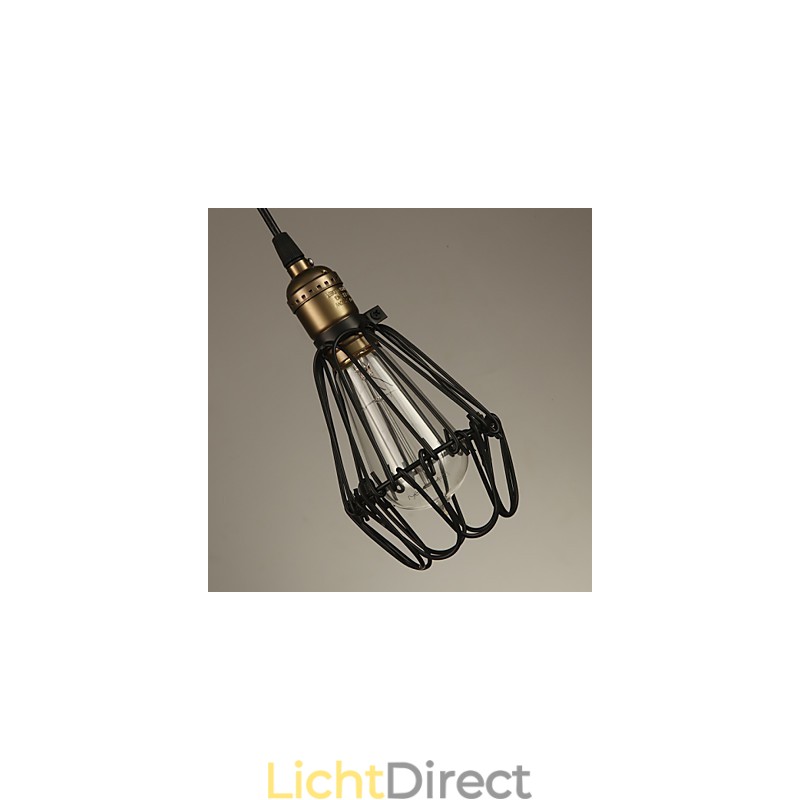 Hanglampen Vintage Amerikaanse landelijke stijl die oude gebruiken herstelt smeedijzeren kleine kooivormige hanglamp