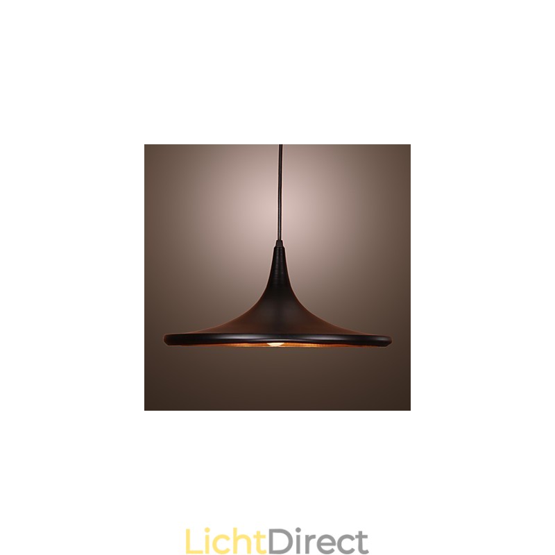 Moderne aluminium hanglamp met zwarte kap