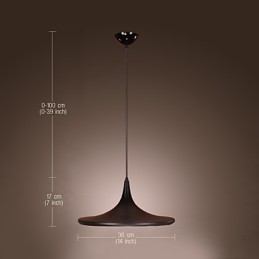 Moderne aluminium hanglamp met zwarte kap