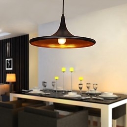 Moderne aluminium hanglamp met zwarte kap