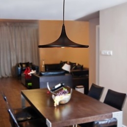 Moderne aluminium hanglamp met zwarte kap