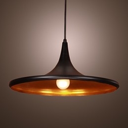 Moderne aluminium hanglamp met zwarte kap