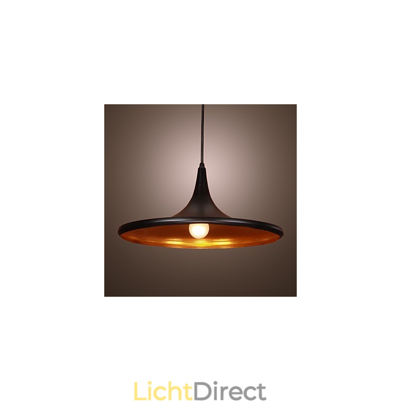 Moderne aluminium hanglamp met zwarte kap