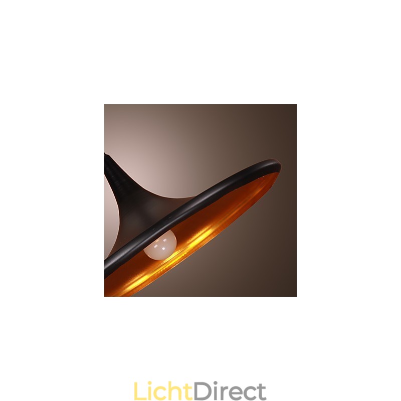 Moderne aluminium hanglamp met zwarte kap
