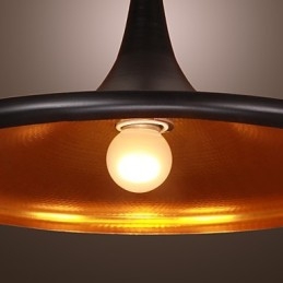 Moderne aluminium hanglamp met zwarte kap