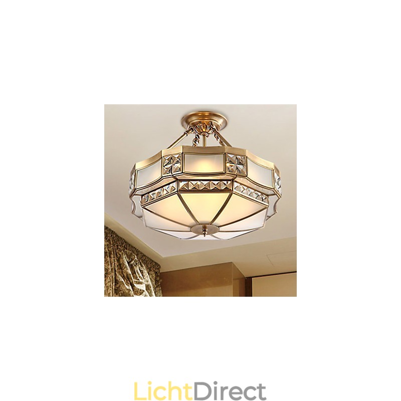 Traditionele klassieke rustieke lodge messing metalen hanglamp