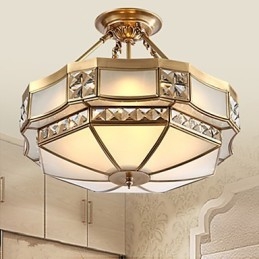 Traditionele klassieke rustieke lodge messing metalen hanglamp