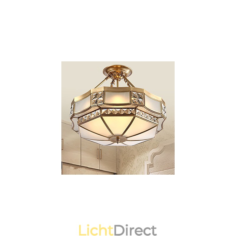 Traditionele klassieke rustieke lodge messing metalen hanglamp